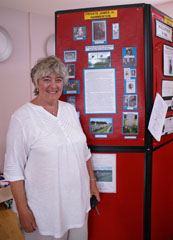 Photo 18  - 2013 Exhibition - Barbara Jones (nee Buxton) with "The Silver Teddy Bear from WW1 Battlefield"